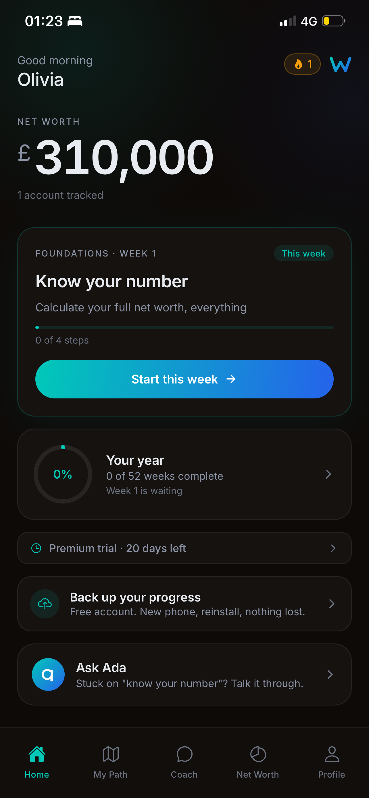 WealthPocket app screen